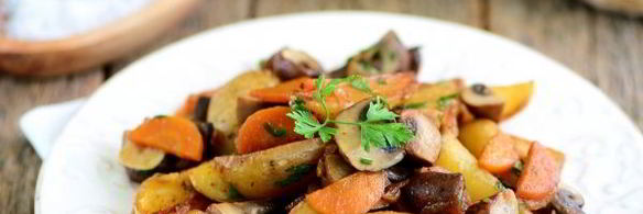 тушеная картошка с шампиньонами