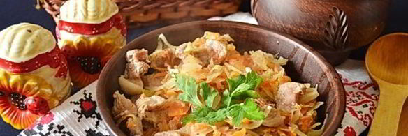 тушеная квашеная капуста со свининой