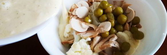 запеченная цветная капуста с горошком