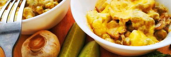 запеченная цветная капуста с горошком