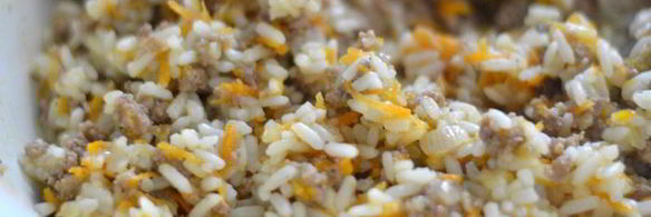 запеченная тыковка, фаршированная рисом с фаршем