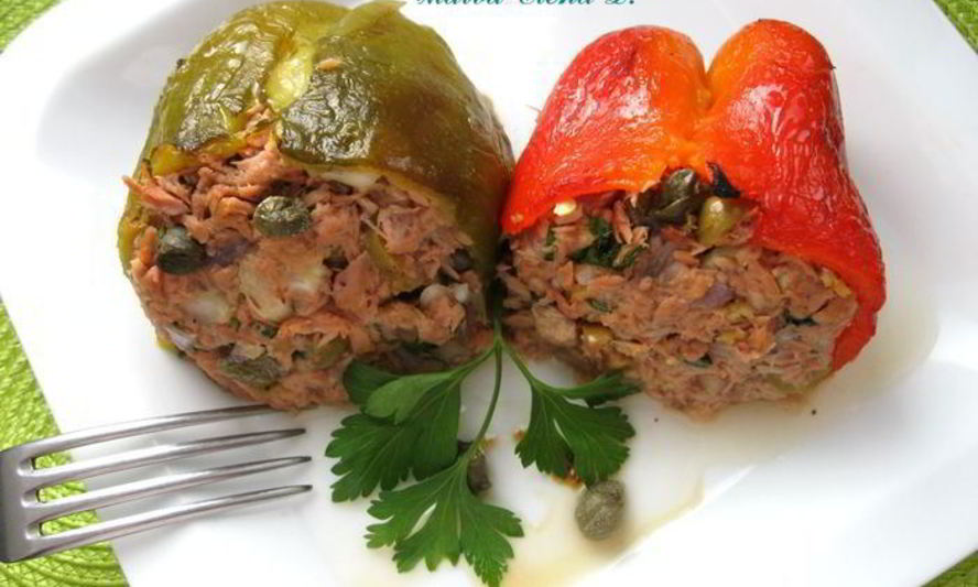 Рецепт запеченного перца, фаршированного тунцом