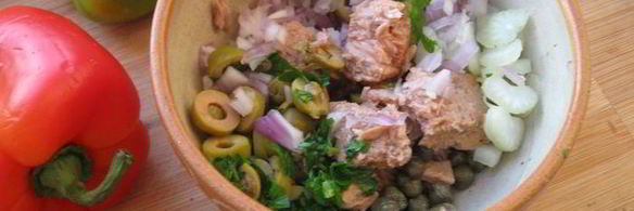 запеченный перец, фаршированный тунцом