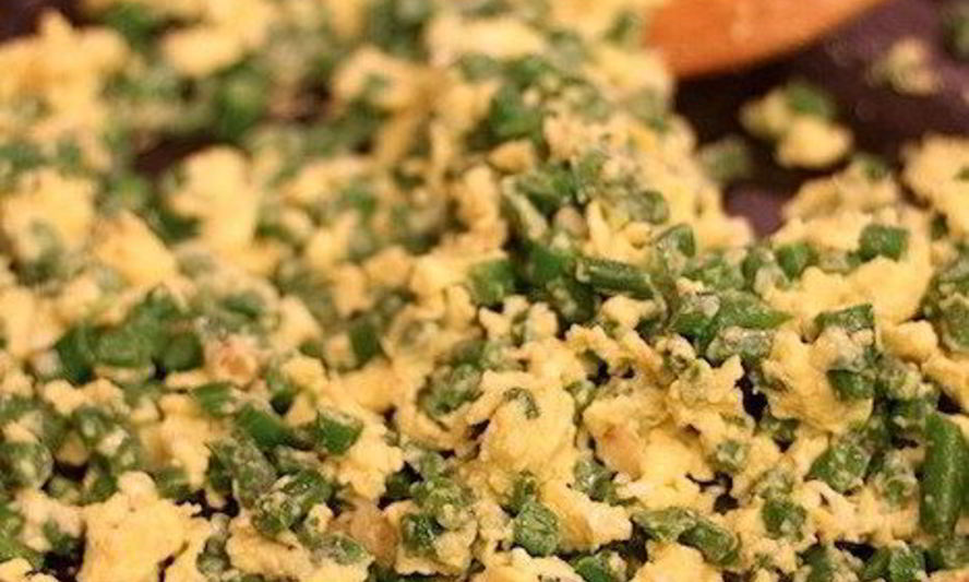 Рецепт зеленой фасоли с яйцом