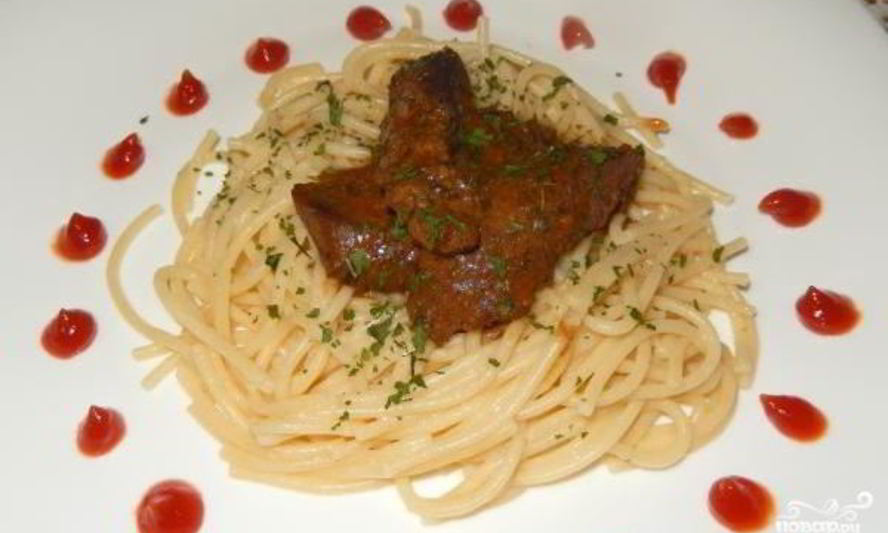 Рецепт говяжьей печени, тушенной с луком