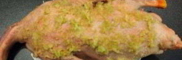 гусь с гречкой, грибами и печенью