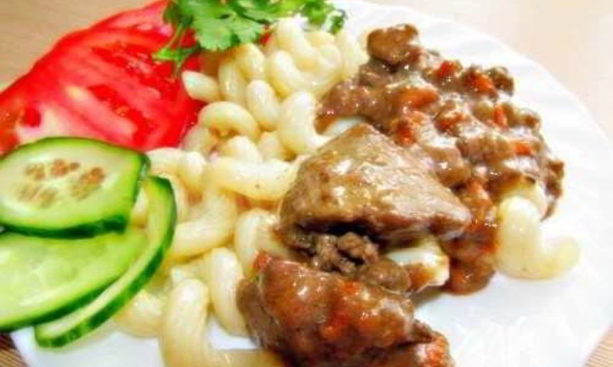 Рецепт куриной печени и сердечки в майонезном соусе