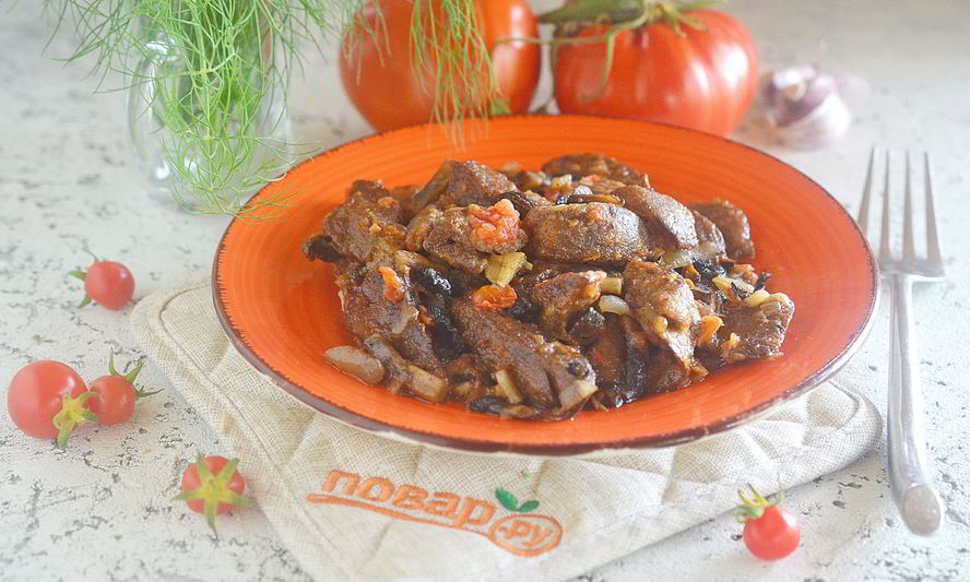 Рецепт куриной печени с грибами