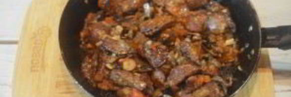 куриная печень с грибами