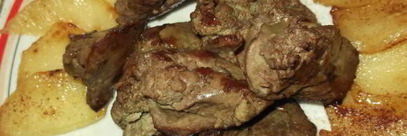 куриная печень с яблоком