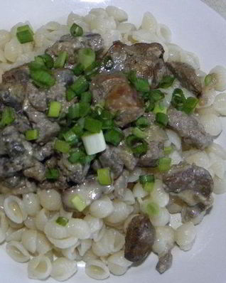 Куриная печень со сливками