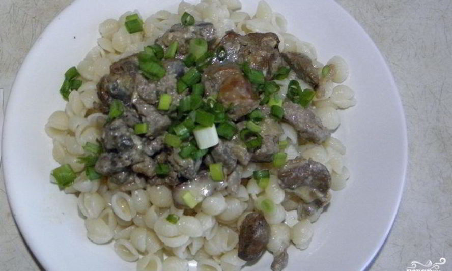 Рецепт куриная печень со сливками