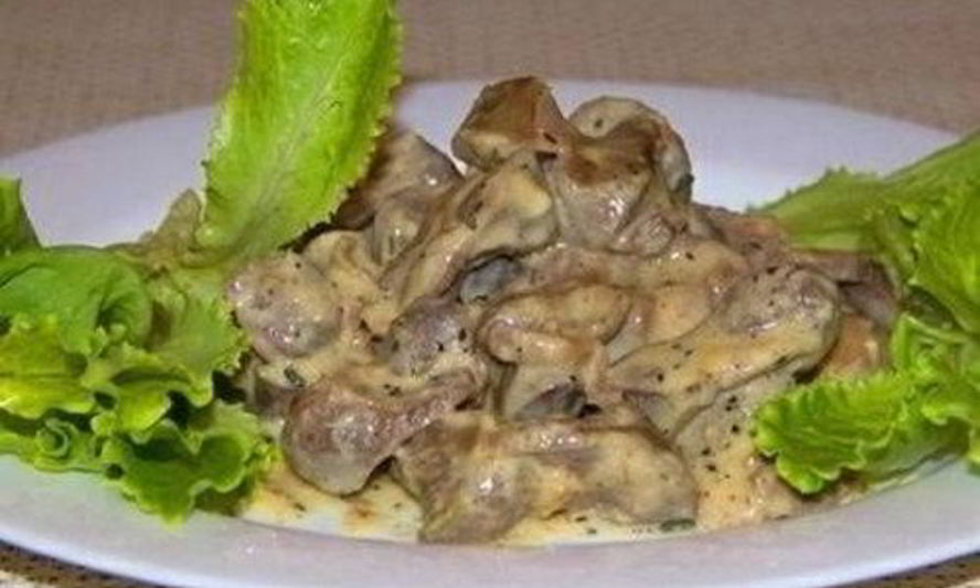 Рецепт куриной печени в сметане
