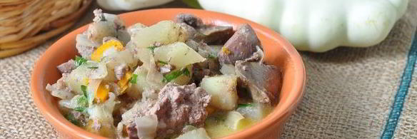печень куриная с патиссонами в мультиварке