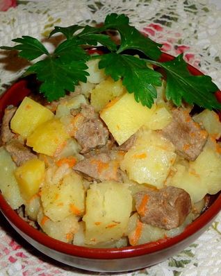 Печень с картошкой в мультиварке