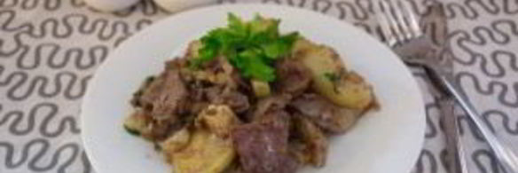 печень с картошкой