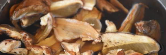 печень жареная с белыми грибами