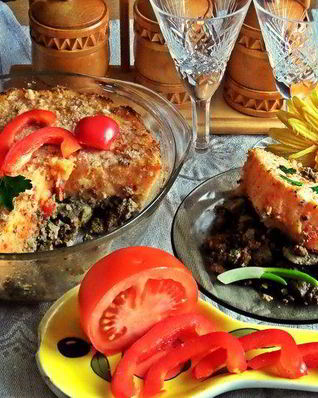 Печенка под овощной шубкой