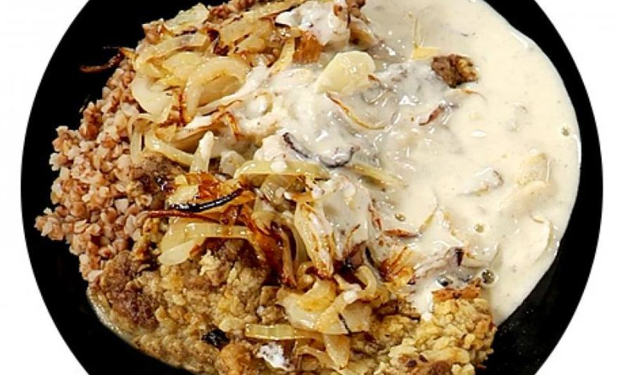 Рецепт печенки с гречкой