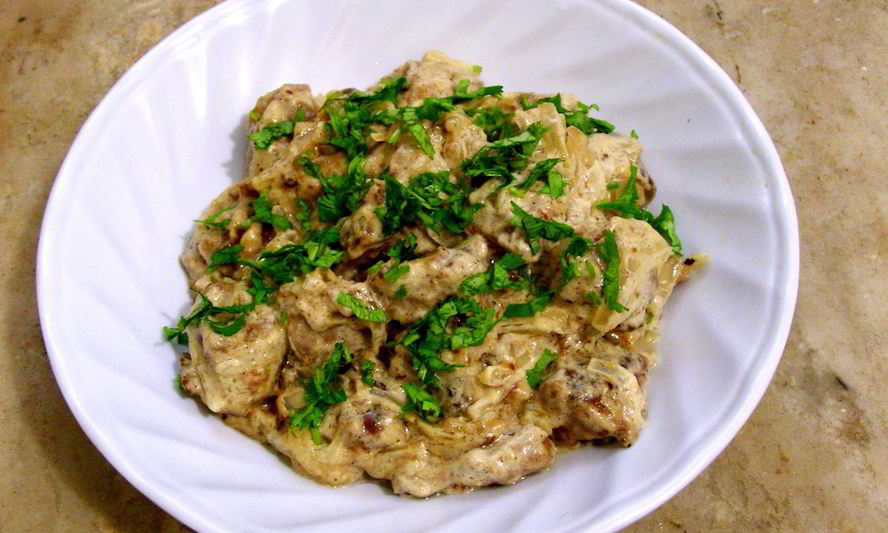 Рецепт печенки в сметане