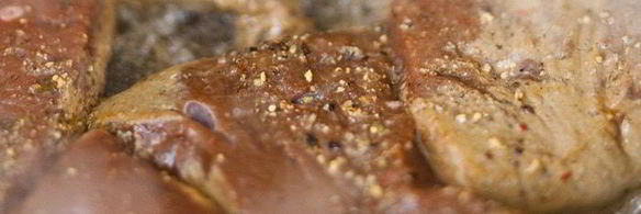 телячья печень со шпинатом