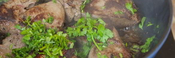 телячья печень со шпинатом