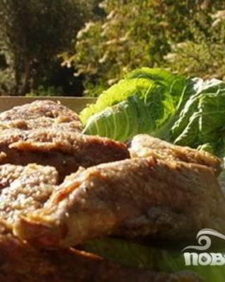 Жареная говяжья печенка с горчицей