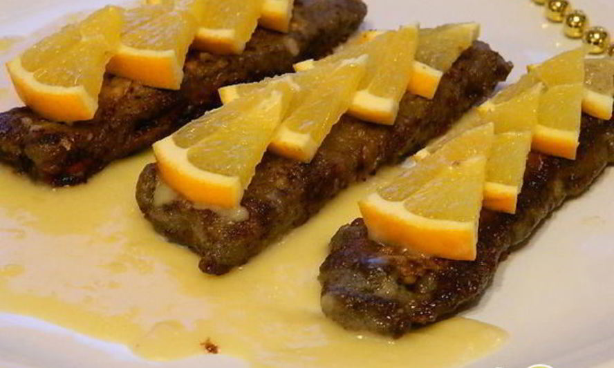 Рецепт жареной печени с апельсинами