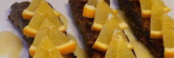 жареная печень с апельсинами