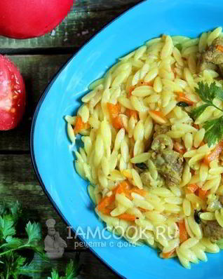 Ложный плов из пасты орзо