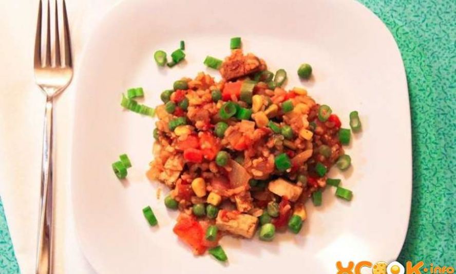 Рецепт овощной паэльи с грибами