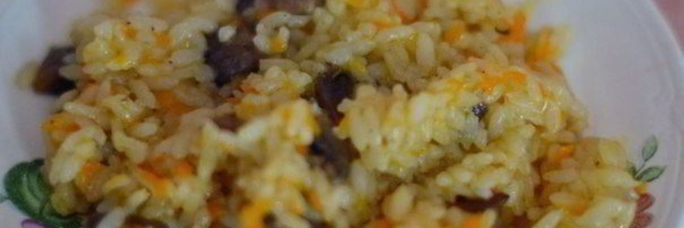 Овощной плов с шампиньонами