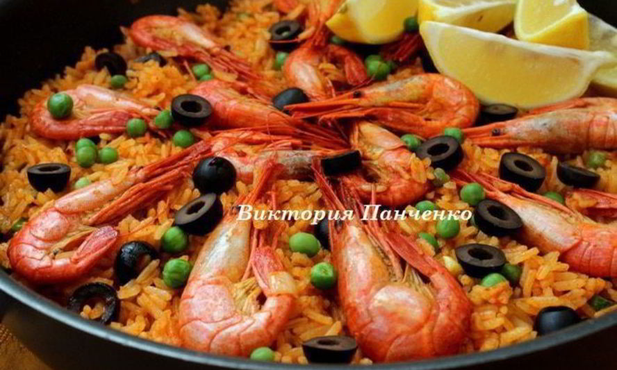Рецепт паэльи с креветками