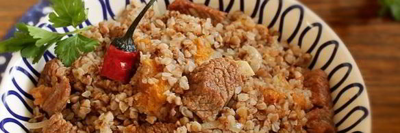 плов из гречки с мясом и тыквой