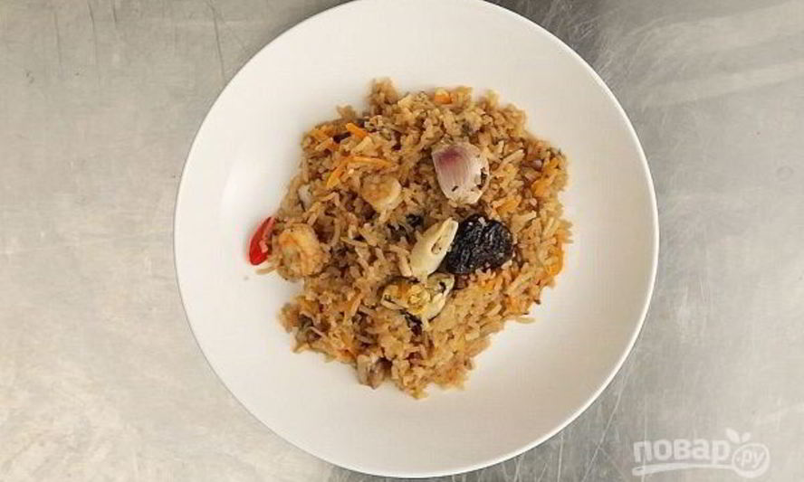 Рецепт плова из морепродуктов в мультиварке