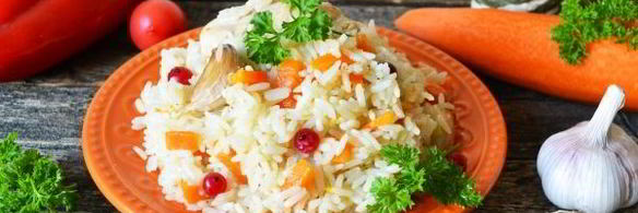 плов из пропаренного риса с курицей