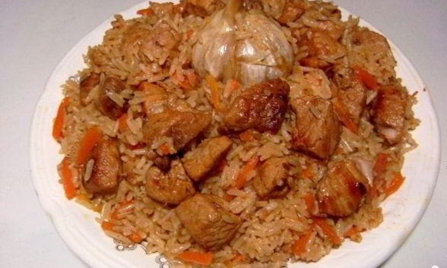 Рецепт плова из пропаренного риса со свининой