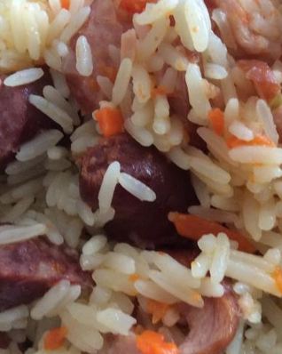 Плов на шкварках с копченостями