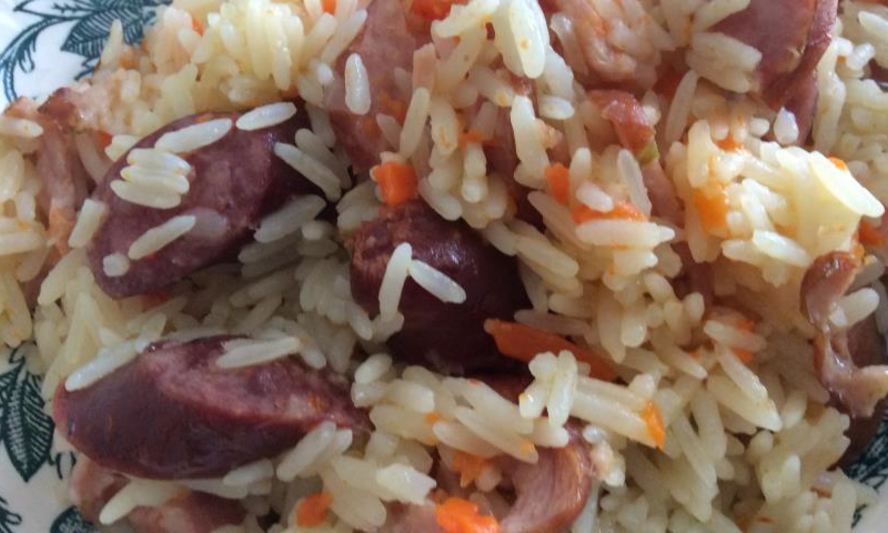 Рецепт плова на шкварках с копченостями