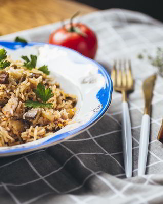 Плов с баклажанами