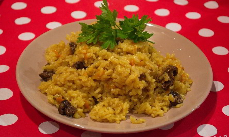 Рецепт плова с белыми грибами