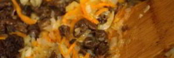 плов с белыми грибами