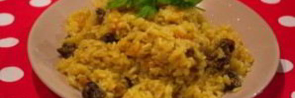 плов с белыми грибами