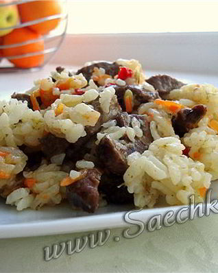 Плов с говяжьим сердцем в мультиварке