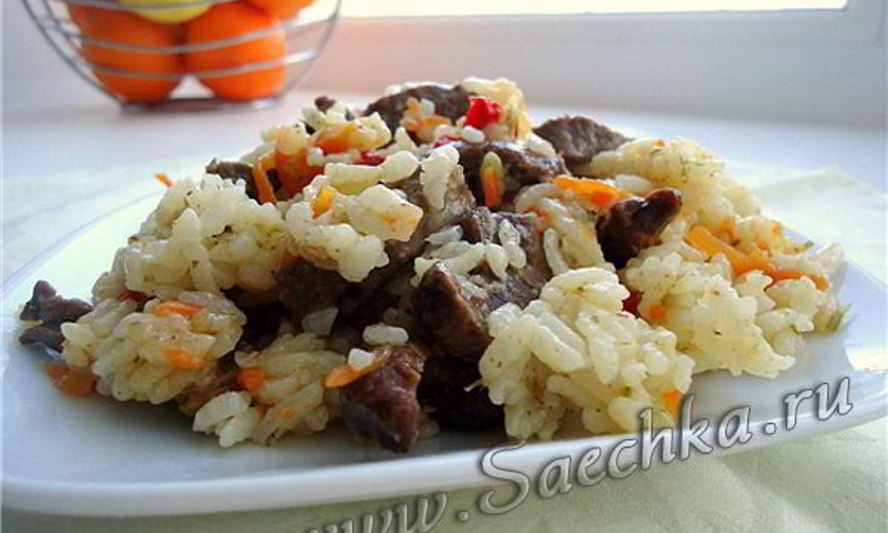 Рецепт плова с говяжьим сердцем в мультиварке