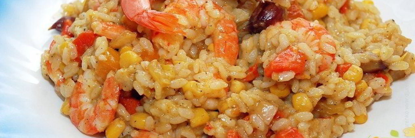 Плов с креветками