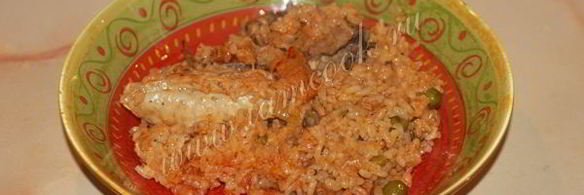 плов с курицей и свининой