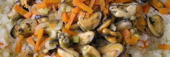 плов с мидиями и шалфеем