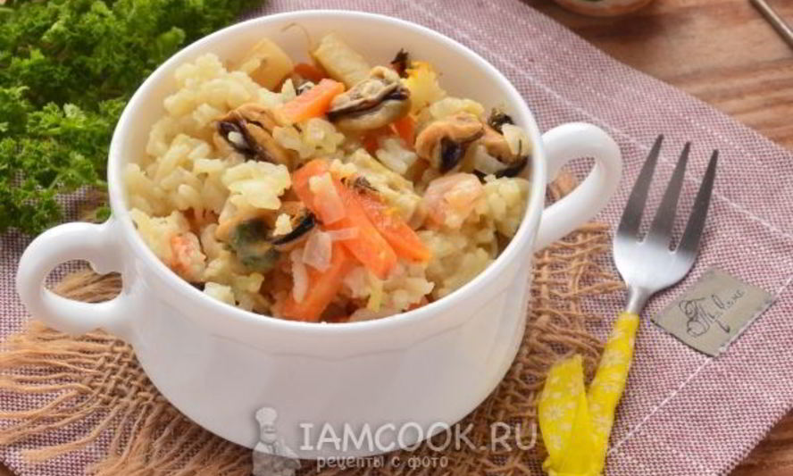 Рецепт плова с морепродуктами в мультиварке