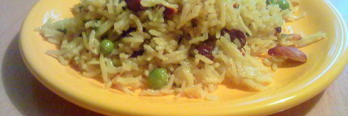 Плов с зеленым горошком